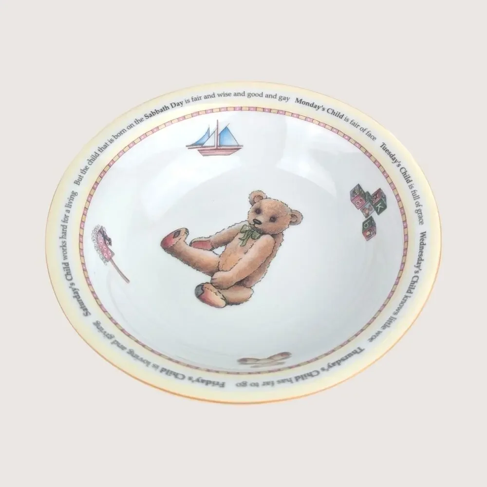 Vintage Royal Worcester Days of the Week 3 Piece Child's Porcelain Set